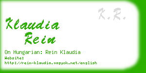 klaudia rein business card